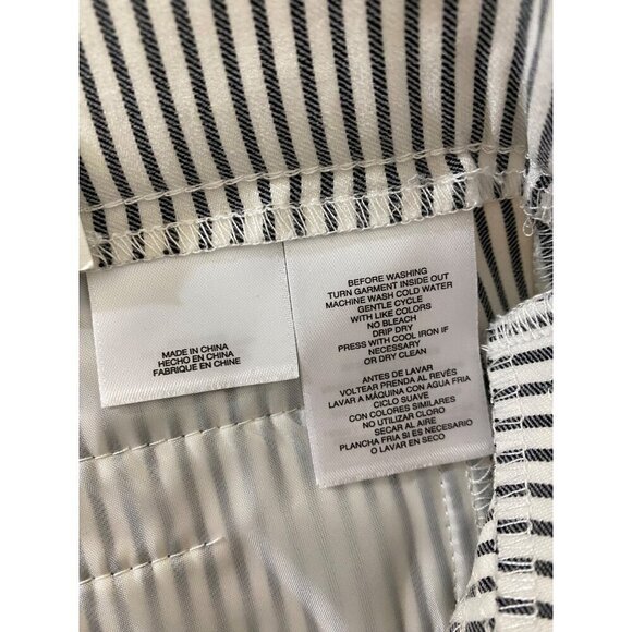 NWT Anne Klein Women's Stripe Slim Crop Casual Pants - 6 - Picture 10 of 13